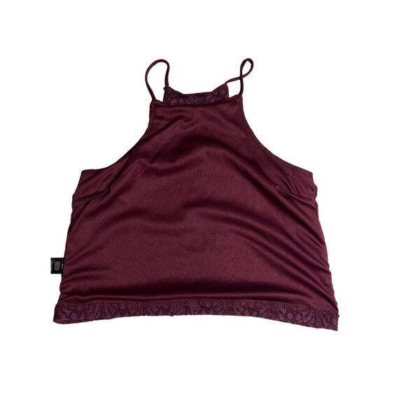 kendall kylie small wine thin strap sleeveless floral lace crop top Dd541 - Picture 9 of 10